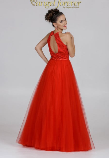 Angel Forever Red Tulle & Lace Ballgown